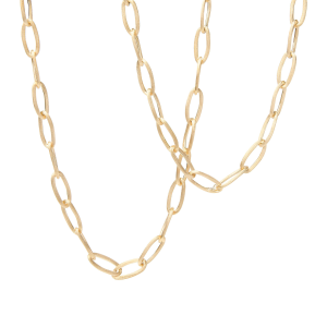 Marco Bicego Jaipur Link Lange Halskette mit ovalen Gliedern und Ringen aus Glanzgold CB2672_Y_LI bei Juwelier Kröpfl