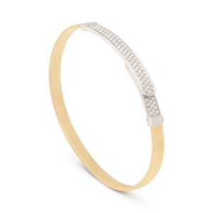 Marco Bicego Masai Armreif aus Gelbgold mit Diamantpavé in schmaler Version SG43_B1_YW_M5 bei Juwelier Kröpfl