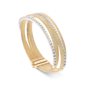 Marco Bicego Masai Fünfreihiges Armband aus Gold mit doppeltem Diamant-Tennis BG745-L_B_YW_M5 bei Juwelier Kröpfl