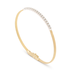 Marco Bicego Masai Schmaler Armreif aus Gelbgold mit Diamant-Baguette SG730_B5_YW_01 bei Juwelier Kröpfl