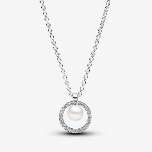 Pandora Timeless Behandelte Süßwasserzuchtperle & Pavé Collier-Halskette 393165C01-45 bei Juwelier Kröpfl