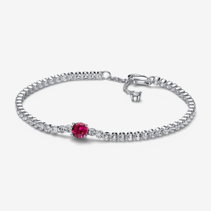 Pandora Timeless Rotes Funkelndes Rundes Pavé Tennisarmband 592403C01 bei Juwelier Kröpfl