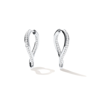 Tamara Comolli Signature SIGNATURE Hoop Ohrringe Twisted Drop mit Diamant Pavé E-Sig-Ho-TDr-p-wg bei Juwelier Kröpfl