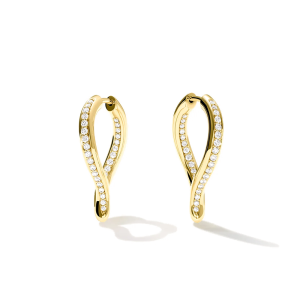 Tamara Comolli Signature SIGNATURE Hoop Ohrringe Twisted Drop mit Diamant Pavé E-Sig-Ho-TDr-p-yg bei Juwelier Kröpfl