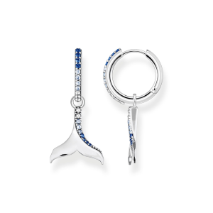 Thomas Sabo Ocean Vibes Creolen Schwanzflosse mit blauen Steinen CR687-644-1 bei Juwelier Kröpfl