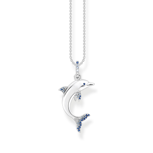 Thomas Sabo Ocean Vibes Kette Delfin mit blauen Steinen KE2144-644-1 bei Juwelier Kröpfl