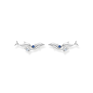 Thomas Sabo Ocean Vibes Ohrringe Ear Climber Delfine mit blauen Steinen H2232-644-1 bei Juwelier Kröpfl