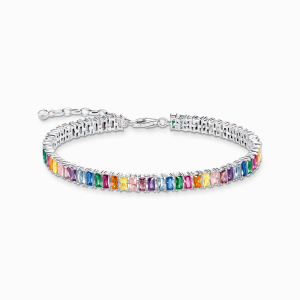 Thomas Sabo Rainbow Heritage Tennisarmband mit bunten Steinen Silber A2030-073-7 bei Juwelier Kröpfl