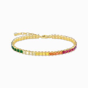 Thomas Sabo Rainbow Heritage Tennisarmband mit bunten Steinen vergoldet A2029-996-7 bei Juwelier Kröpfl