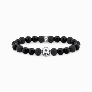 Thomas Sabo Sterling Silver Beads-Armband aus Obsidian Silber geschwärzt A2145-705-11 bei Juwelier Kröpfl