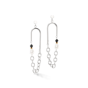Coeur de Lion Amulett Boho Pearls Ohrringe schwarz-weiß 1134211318 bei Juwelier Kröpfl