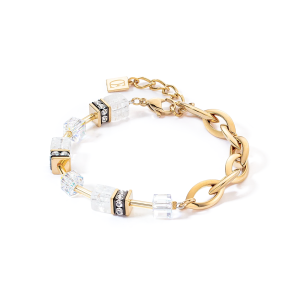 Coeur de Lion GeoCUBE® Festive Layer Armband gold-weiß 4523301416 bei Juwelier Kröpfl