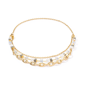 Coeur de Lion GeoCUBE® Festive Layer Halskette gold-weiß 4523101416 bei Juwelier Kröpfl