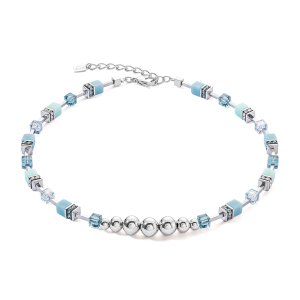 Coeur de Lion GeoCUBE® Fusion Spheres Halskette eisblau 4082100720 bei Juwelier Kröpfl