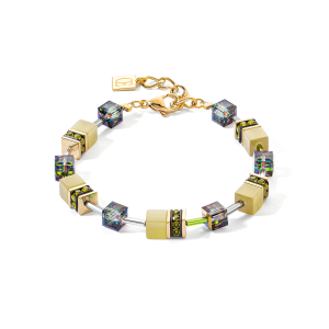 Coeur de Lion GeoCUBE® Iconic Mono Gold Armband oliv 4020300900 bei Juwelier Kröpfl