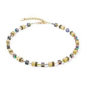 Coeur de Lion GeoCUBE® Iconic Mono Gold Halskette oliv 4020100900 bei Juwelier Kröpfl