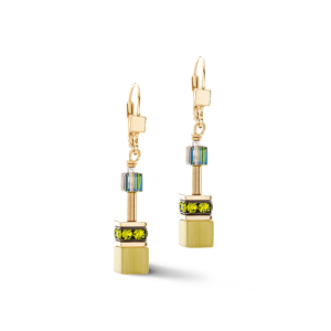 Coeur de Lion GeoCUBE® Iconic Mono Gold Ohrringe oliv 4020200900 bei Juwelier Kröpfl