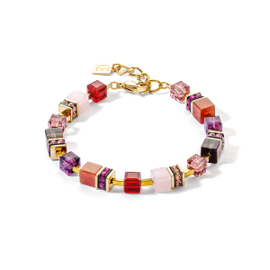 Coeur de Lion GeoCUBE® Precious Statement Armband gold-rot 3039300316 bei Juwelier Kröpfl