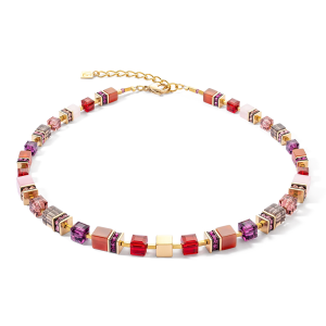 Coeur de Lion GeoCUBE® Precious Statement Halskette gold-rot 3039100316 bei Juwelier Kröpfl