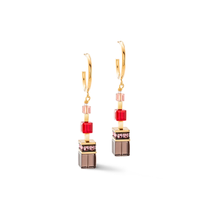 Coeur de Lion GeoCUBE® Precious Statement Ohrringe gold-rot 3039210316 bei Juwelier Kröpfl
