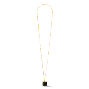 Coeur de Lion Halskette OE Amulett Square Onyx gold-schwarz 1201101316 bei Juwelier Kröpfl