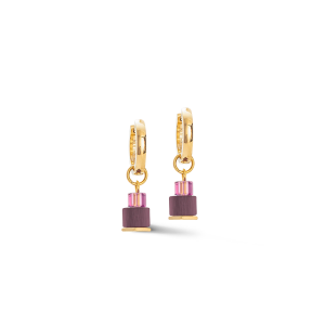 Coeur de Lion Ohrringe Creole Cube Fusion Charm gold-rot 4712210803 bei Juwelier Kröpfl