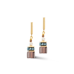 Coeur de Lion Ohrringe GeoCUBE® Fusion Precious Pearl Mix gold-autumn 1122211538 bei Juwelier Kröpfl