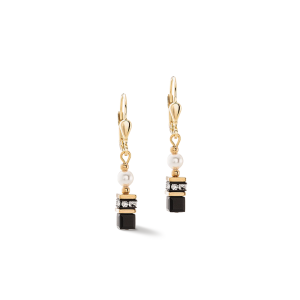 Coeur de Lion Ohrringe Sparkling Princess gold-schwarz 4567201300 bei Juwelier Kröpfl