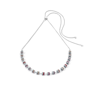 Coeur de Lion Sparkling Classic Chain Halskette silber-rot 4410100300 bei Juwelier Kröpfl