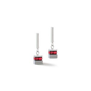Coeur de Lion Sparkling Classic Chain Ohrringe silber-rot 4410210300 bei Juwelier Kröpfl