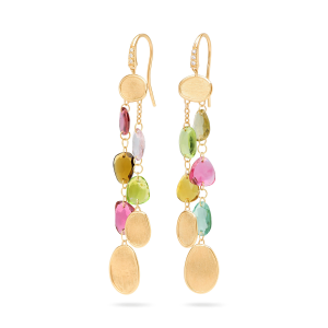 Marco Bicego Lunaria Color 18K Gelbgold mehrreihige Turmalin Ohrringe mit Diamanten OB1901-AB_TM01_Y_02 bei Juwelier Kröpfl