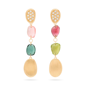 Marco Bicego Lunaria Color 18K Gelbgold Turmalin Mix Ohrhänger mit Diamanten OB1899-B_TM01_Y_02 bei Juwelier Kröpfl