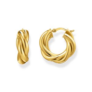 Thomas Sabo Bold Elegance Creolen gedrehtes Design vergoldet CR742-413-39 bei Juwelier Kröpfl