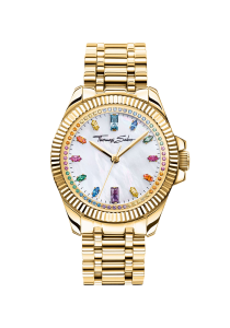 Thomas Sabo Damenuhr Divine Rainbow mit bunten Steinen gelbgoldfarben WA0395-264-207 bei Juwelier Kröpfl