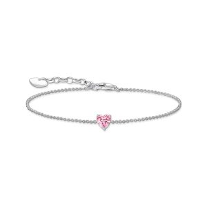 Thomas Sabo Essentials Armband mit pinkfarbenem Zirkonia-Herz Silber A2157-051-9 bei Juwelier Kröpfl