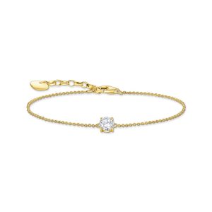 Thomas Sabo Essentials Armband mit weißem Zirkonia-Anhänger vergoldet A2156-414-14 bei Juwelier Kröpfl