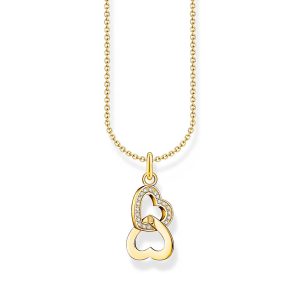 Thomas Sabo Essentials Kette mit Anhänger verschlungene Herzen vergoldet KE2267-414-14 bei Juwelier Kröpfl