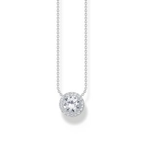 Thomas Sabo Essentials Kette mit Halo-Anhänger und weißen Steinen Silber KE2279-051-14 bei Juwelier Kröpfl