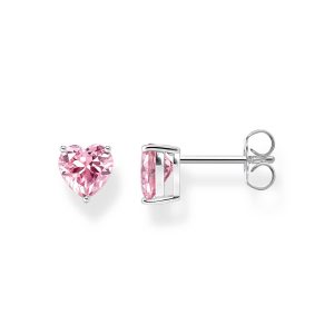 Thomas Sabo Essentials Ohrstecker mit pinkfarbenem Stein in Herzform Silber H2306-051-9 bei Juwelier Kröpfl