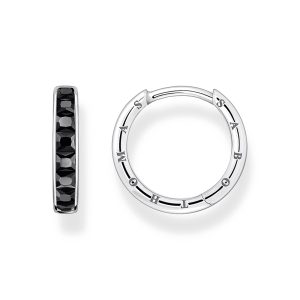 Thomas Sabo True Romance Creolen mit schwarzen Steinen Pavé Silber CR668-643-11 bei Juwelier Kröpfl