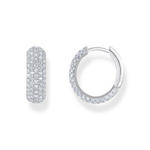 Thomas Sabo True Romance Creolen mit weißem Zirkonia-Pavé Silber CR731-051-14 bei Juwelier Kröpfl