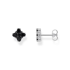 Thomas Sabo True Romance Ohrstecker in 4-eckigem Design mit schwarzen Steinen Silber geschwärzt H2171-643-11 bei Juwelier Kröpfl