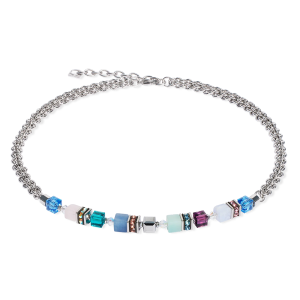 Coeur de Lion GeoCUBE® Fusion Summer Halskette silber-couture 3021101550 bei Juwelier Kröpfl