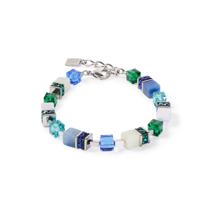 Coeur de Lion GeoCUBE® Precious Statement Armband silber-ocean 3039300705 bei Juwelier Kröpfl