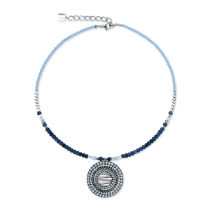 Coeur de Lion Halskette Amulett Modern Future silber-blau 2036100717 bei Juwelier Kröpfl