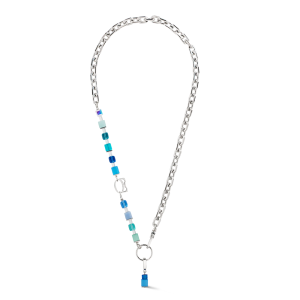 Coeur de Lion Halskette Cube Fusion Charm Silber-Ocean 4712100706 bei Juwelier Kröpfl