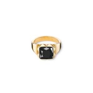 Coeur de Lion Ring Spikes Square Onyx gold-schwarz 120040131652 bei Juwelier Kröpfl