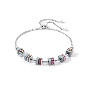 Coeur de Lion Sparkling Classic Chain Armband silber-rot 4410300300 bei Juwelier Kröpfl