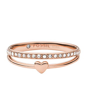 Fossil Ring Hearts To You Edelstahl roségoldfarben JF03460791 bei Juwelier Kröpfl