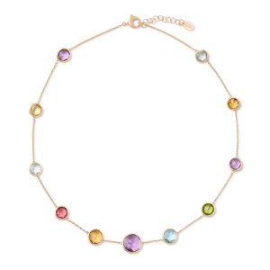 Marco Bicego Jaipur Colour Collier aus Gold mit bunten Edelsteinen und verstellbarer Kette CB2710_MIX01_Y_02 bei Juwelier Kröpfl